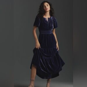NWT The Somerset Maxi Dress Velvet Edition By Anthropologie Size M